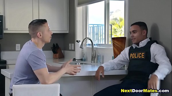 Latino gay cop makes his snitch suck &amp_ fuck his cock