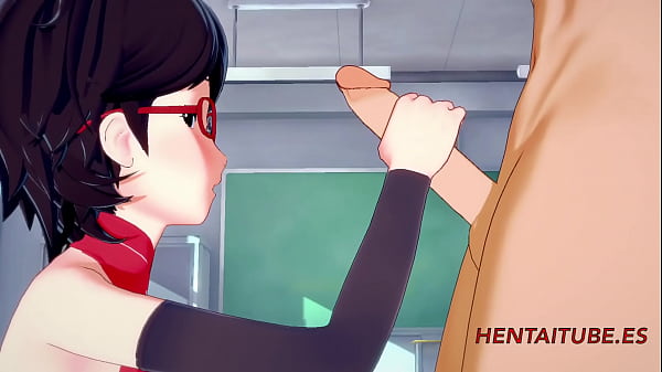 Boku no Hero Boruto Naruto Hentai 3D - Bakugou Katsuki y Sarada Uzumaki Sexo en la escuela - Animación Manga de sexo duro