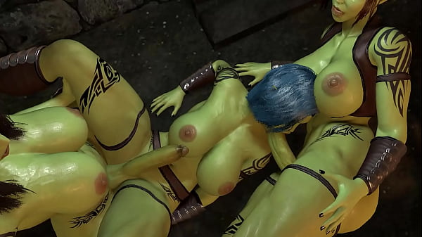 Missionario anale con Shemale Futa Orc in un rapporto a tre