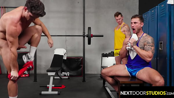 Slutty Hunk Spitroasted In A Hot Shower By Gym Bro'_s - Devin Franco, Blain O'_Connor, Aiden Langston