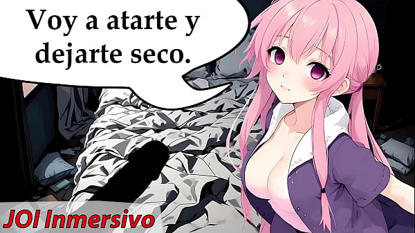 JOI estremo, una donna pazza ti lega e ti scopa senza sosta. Ruolo hentai con voce in spagnolo.