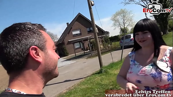 Fat German woman with natural breasts picked up online for outdoor sex