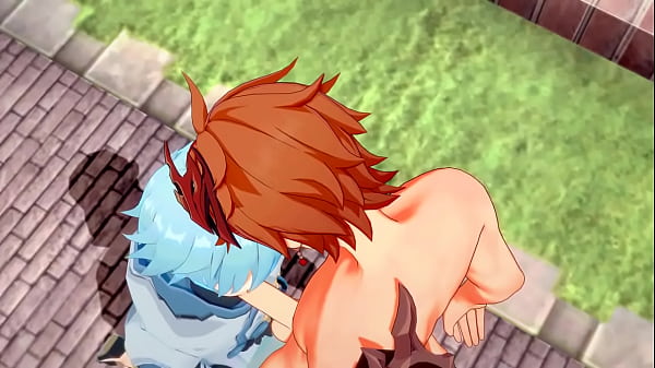 Genshin Impact Yaoi - Tartaglia x Chongyun pompino e anale con creampie - Sissy crossdress giapponese asiatico manga anime gioco porno gay