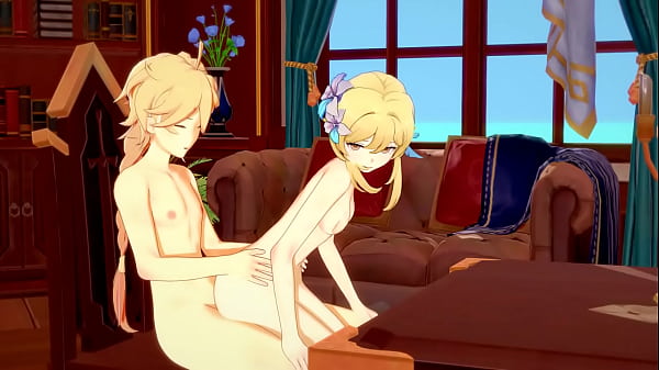 Genshin Impact Hentai - Aether e Lumine Chupando e fodendo - Vídeo pornô de desenho animado em 3D Anime