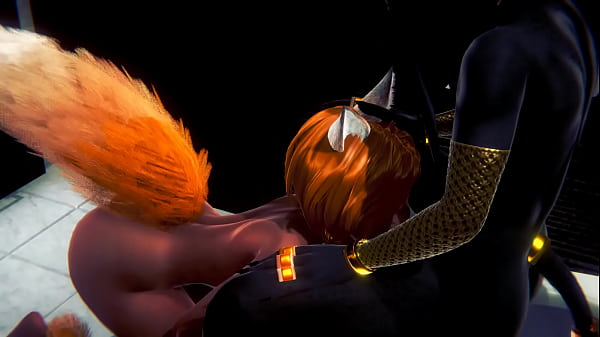 Furry Hentai - Anubis il dogboy con una foxygirl in una toilette - Gioco di film porno anime giapponesi asiatici Manga