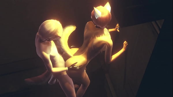 Furry Yaoi - Fox le hace una paja a un chico y luego lo folla contra la pared en un callejón - Anime Manga Asian Japanese Game Porn Gay
