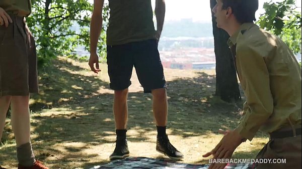 Khu cắm trại ngoài trời Bareback Threesome Spit Roast